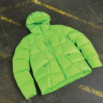 Neon Green SYNA Wave Puffer Jacket